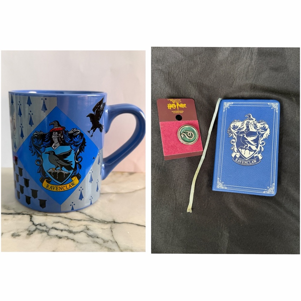 Harry Potter Lot of 3 Ravenclaw Slytherin NWT/NWoT Mug Journal Pin